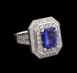 14KT White Gold 2.74 ctw Tanzanite and Diamond Ring