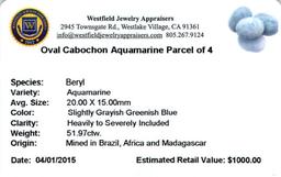 51.97 ctw Oval Cabochon Aquamarine Parcel