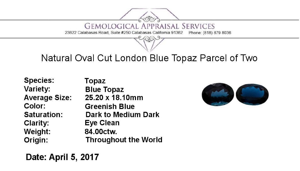 84.00 ctw. Natural Oval Cut London Blue Topaz Parcel of Two