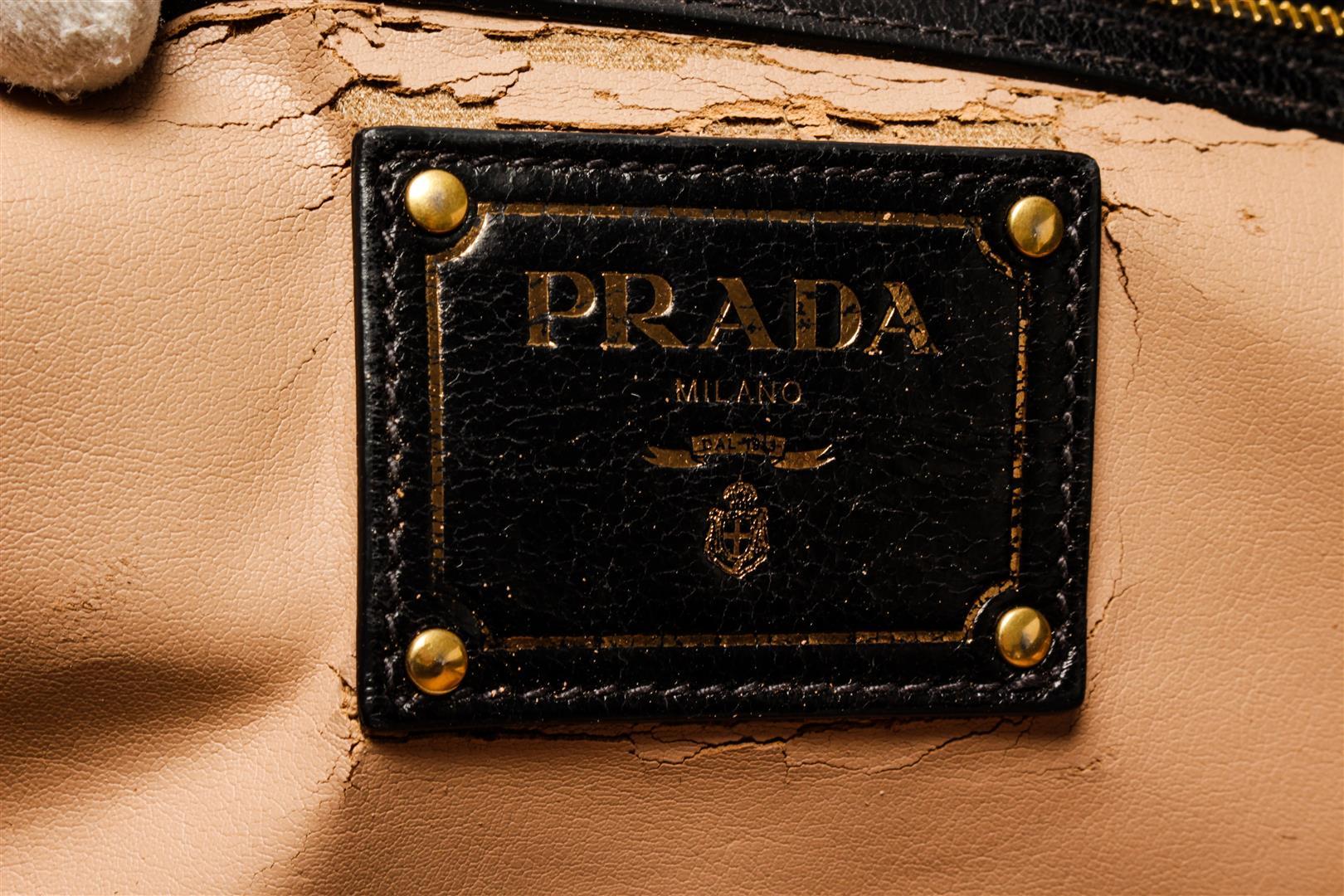 Prada Black Leather Tote Bag