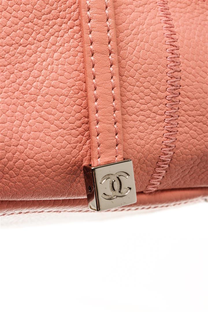 Chanel Pink Leather Chocolate Bar Shoulder Bag