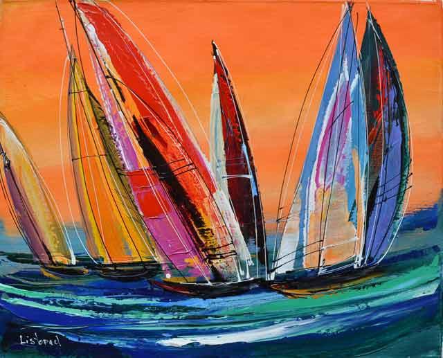 LISTOPAD **SUNDOWN SAILS ** ORIGINAL  ACRYLIC