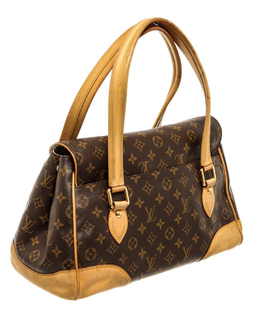 Louis Vuitton Brown Monogram Canvas Leather Beverly GM Shoulder Bag