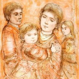 Portrait of a Family by Hibel (1917-2014)