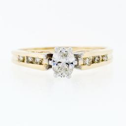 Estate 14k Two Tone Gold .50 ctw Oval Diamond Solitaire Engagement or Promise Ri