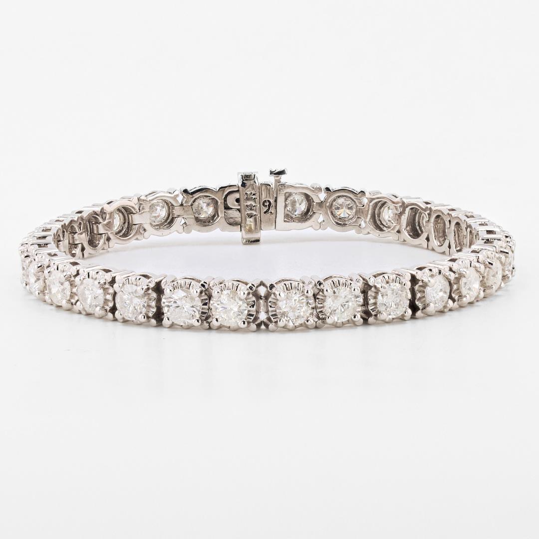 9.67 ctw Diamond 14K White Gold Tennis Bracelet