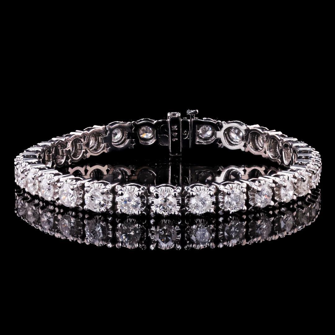 9.67 ctw Diamond 14K White Gold Tennis Bracelet