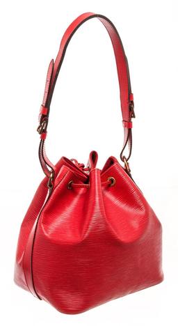 Louis Vuitton Red Epi Leather Petit Noe Bucket Bag