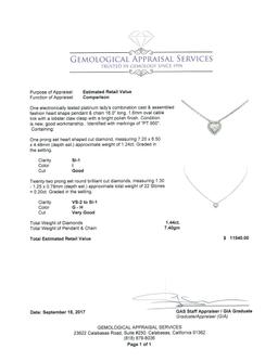 1.44 ctw Diamond Pendant & Chain - Platinum