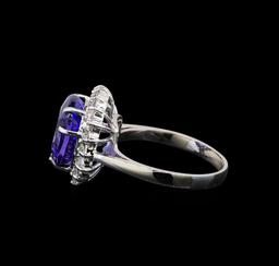 14KT White Gold 6.78 ctw Tanzanite and Diamond Ring