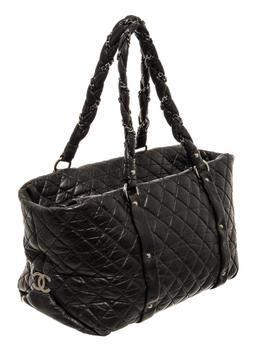 Chanel Black Quilted Lambskin Ligne Lady Braid XL Tote Bag