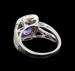 14KT White Gold 2.37 ctw Tanzanite and Diamond Ring