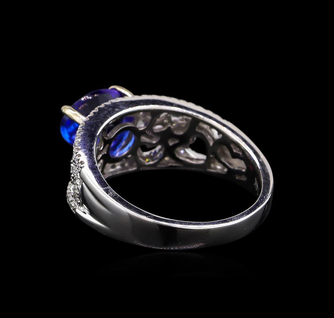 14KT White Gold 2.18 ctw Tanzanite and Diamond Ring