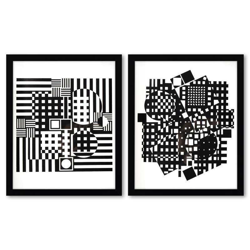 Torke-UY et Jerusa de la serie Croises (Diptych) by Vasarely (1908-1997)