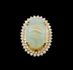 14KT Yellow Gold 14.73 ctw Opal and Diamond Ring