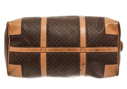 Celine Macadam Pattern Logo Embossed Big Boston Bag Brown