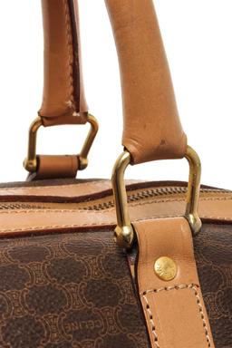 Celine Macadam Pattern Logo Embossed Big Boston Bag Brown