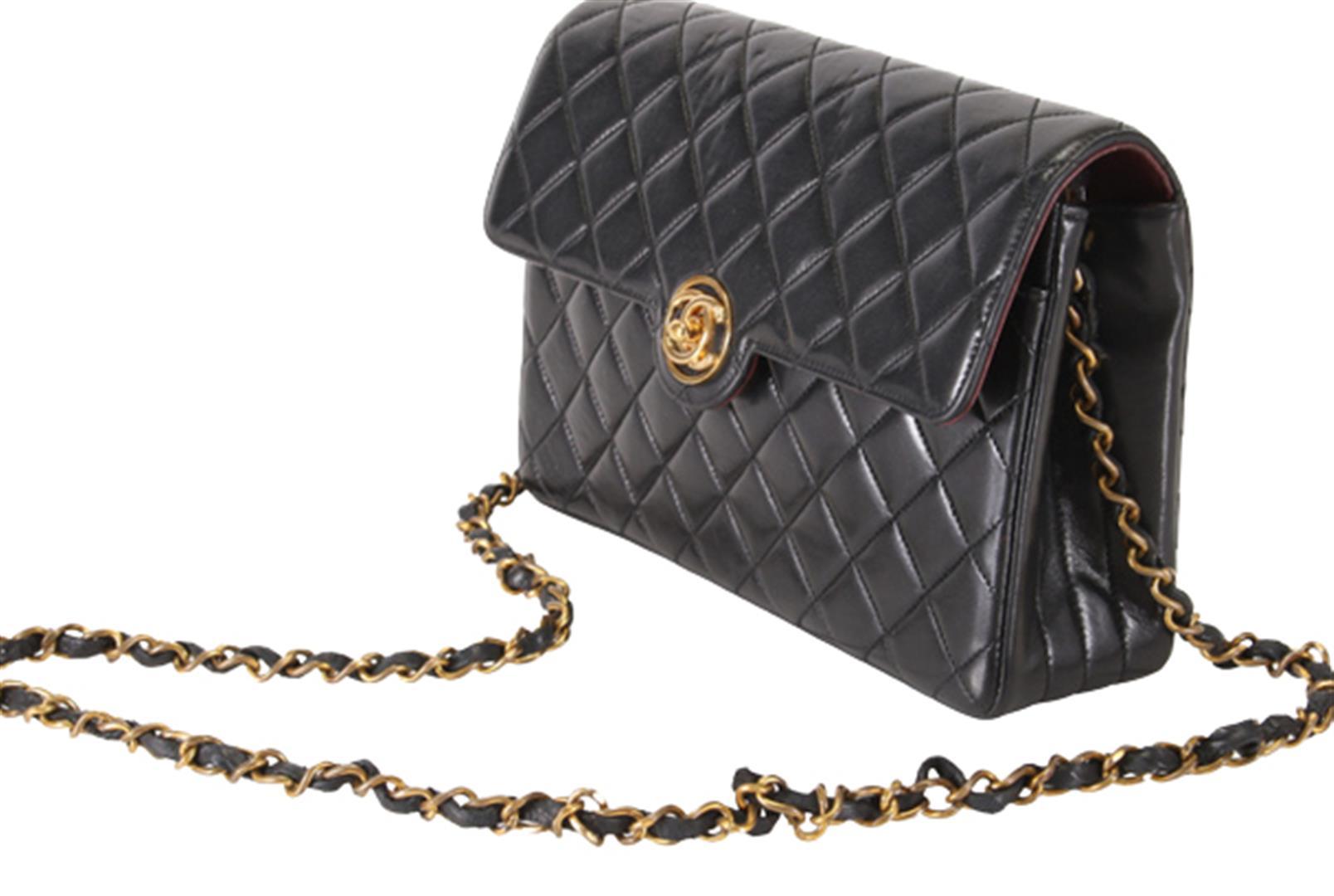 Chanel Black Quilted Lambskin Leather CC Turn-lock Small Flap Shoulder Bag