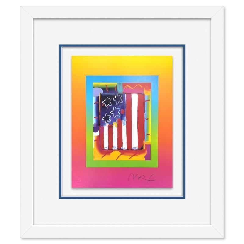 Flag with Heart on Blends III by Peter Max