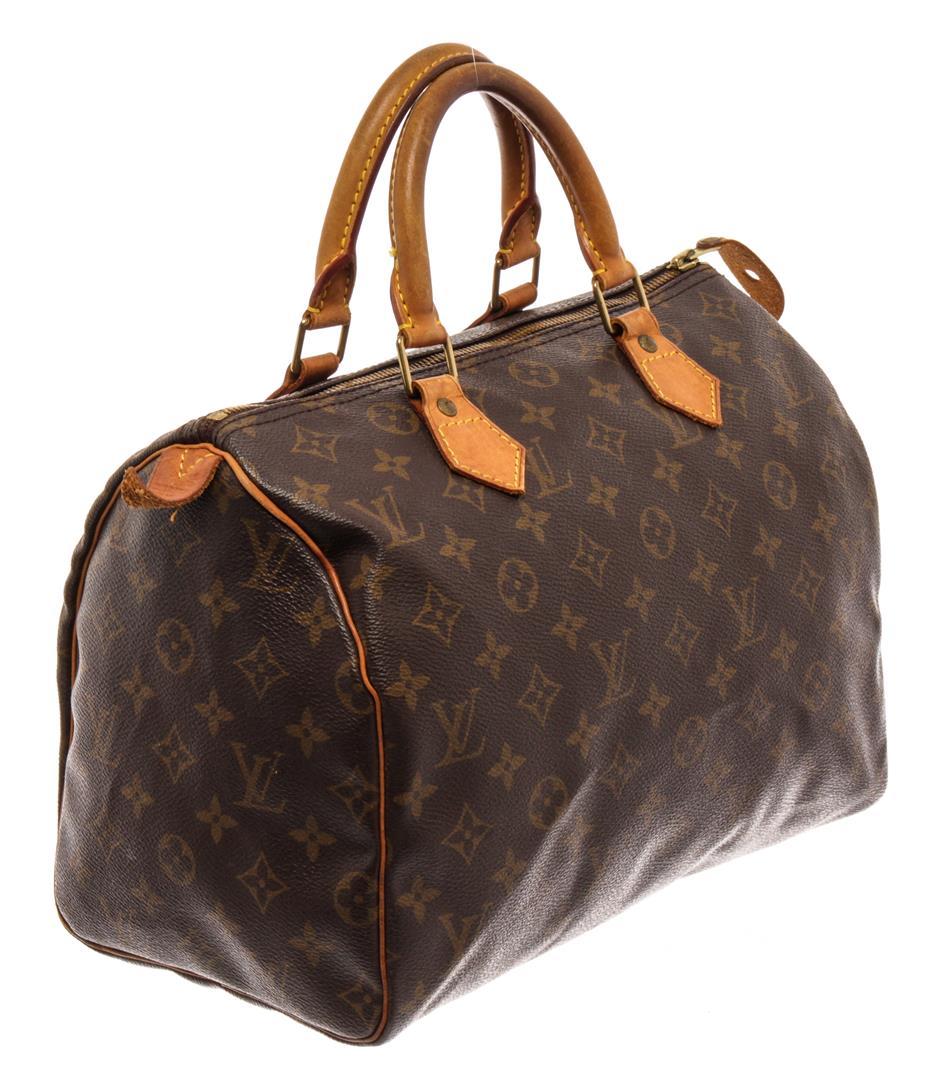 Louis Vuitton Brown Monogram Leather Speedy 30 Satchel Bag