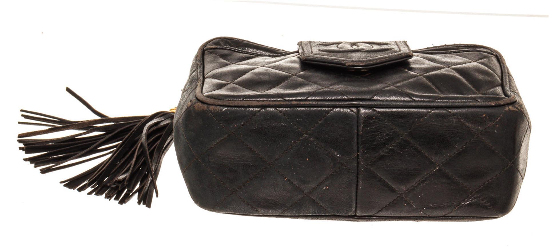 Chanel Black Leather CC Camera Shoulder Bag