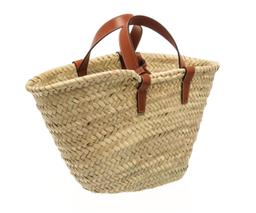 Celine Beige Wicker Classic Basket Teen Triomphe Tote Bag