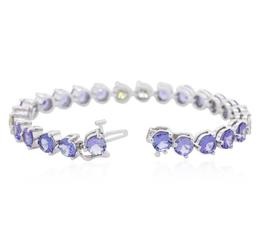 14KT White Gold 14.60 ctw Tanzanite and Diamond Bracelet