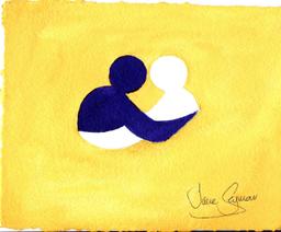 Jane SEYMOUR ORIGINAL: Kindness Campaign - Caring III. (yellow and purple)