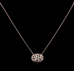 0.61 ctw Diamond Necklace - 14KT Rose Gold