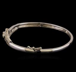 1.17 ctw Diamond Bangle Bracelet - 14KT White Gold