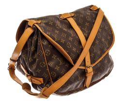 Louis Vuitton Brown Monogram Leather Saumur 35 Messenger Bag