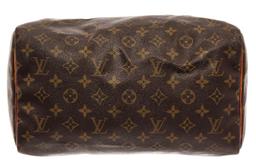 Louis Vuitton Brown Monogram Leather Speedy 30 Satchel Bag