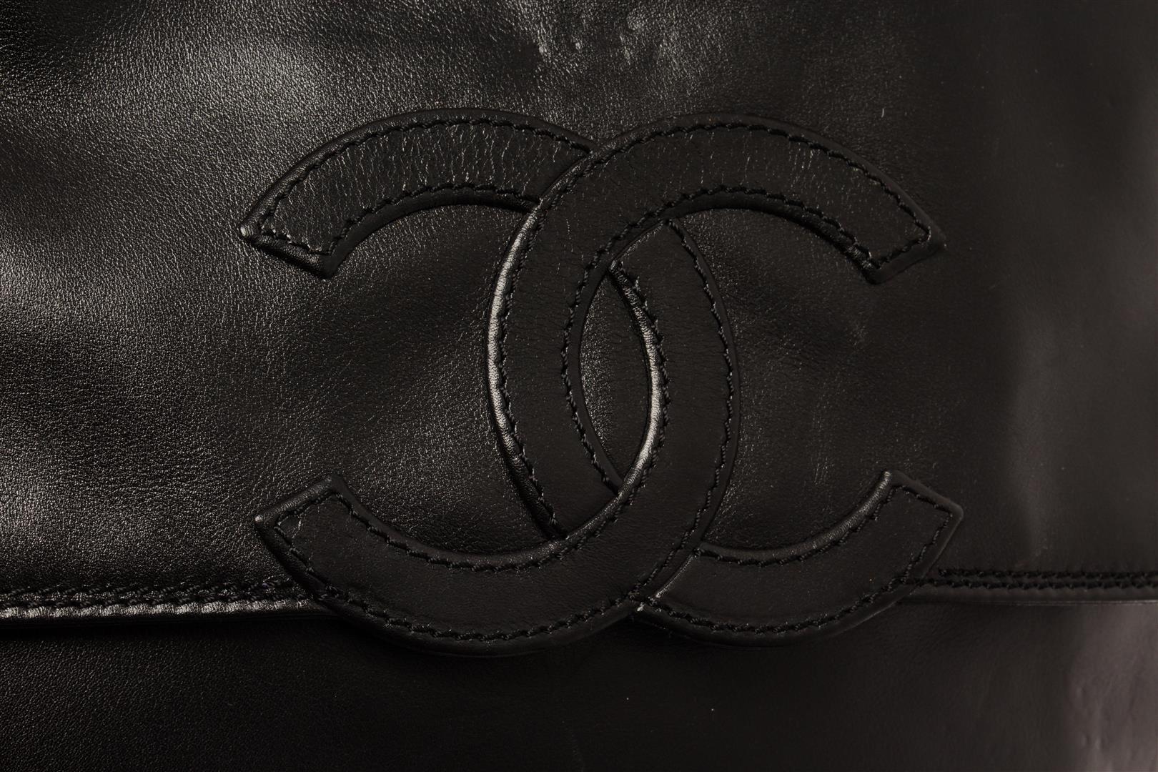 Chanel Vintage Black Leather CC Backpack