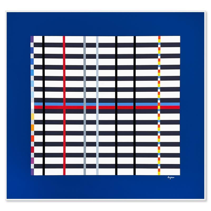 Hommage du Mondrian (Dark Blue) by Agam, Yaacov