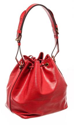 Louis Vuitton Red Epi Leather Petit Noe Shoulder Bag