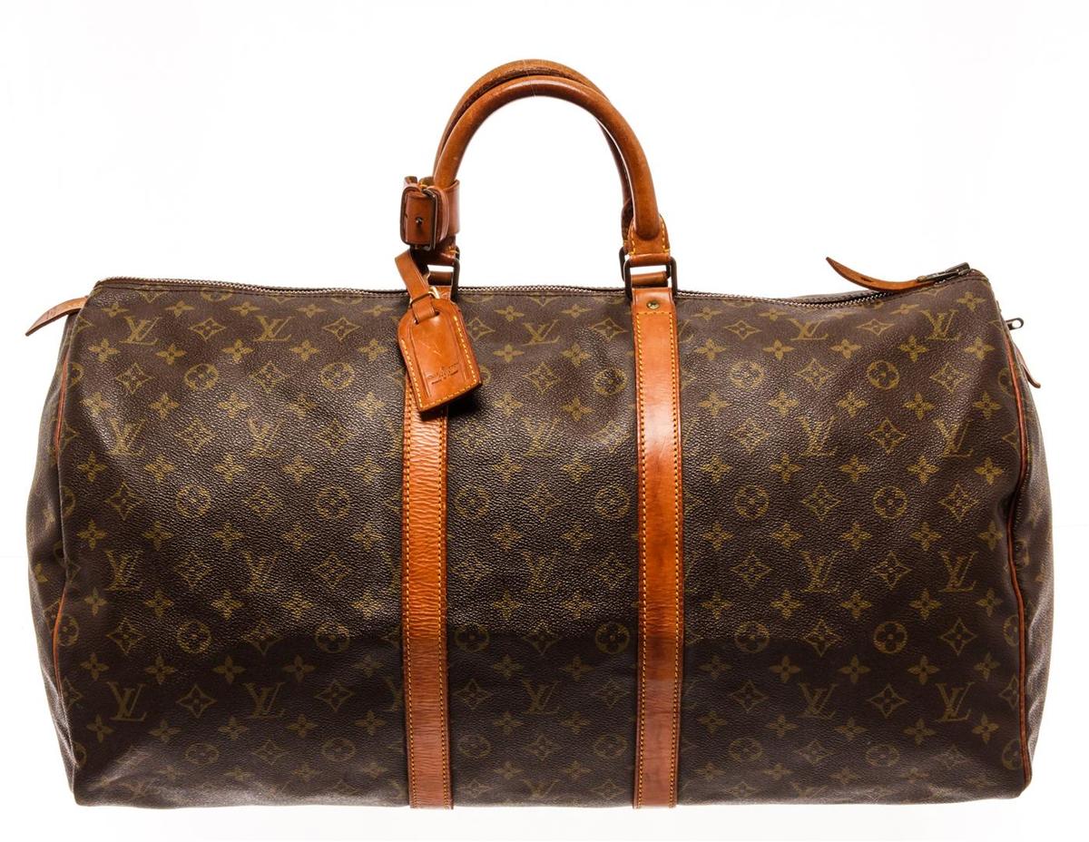 Louis Vuitton Brown Monogram Canvas Keepall 55 Travel Bag