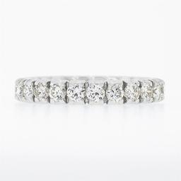 Classic Platinum 1.90 ctw Round Prong Set Diamond Eternity Stack Wedding Band Ri