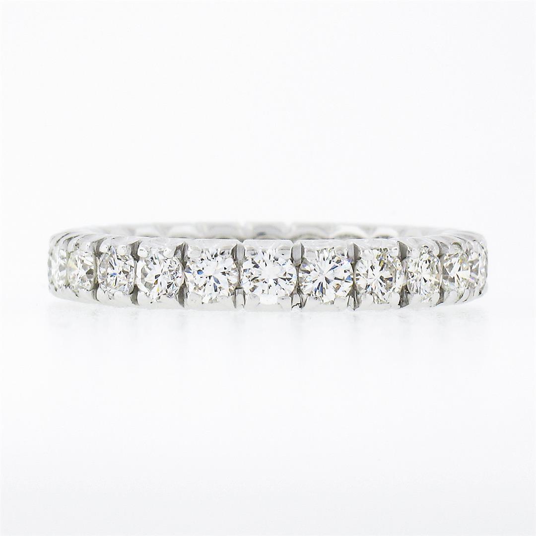 Classic Platinum 1.90 ctw Round Prong Set Diamond Eternity Stack Wedding Band Ri