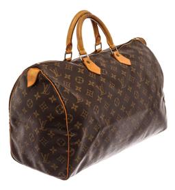 Louis Vuitton Brown Monogram Canvas Leather Speedy 30 Satchel Bag