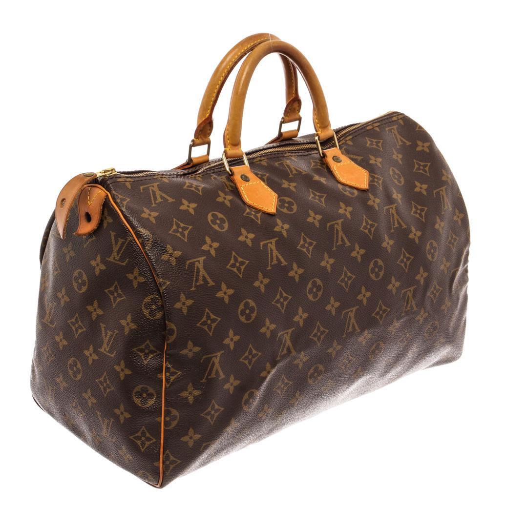 Louis Vuitton Brown Monogram Canvas Leather Speedy 30 Satchel Bag