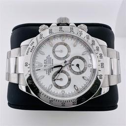 Rolex Daytona Stainless Steel White Dial Wristwatch