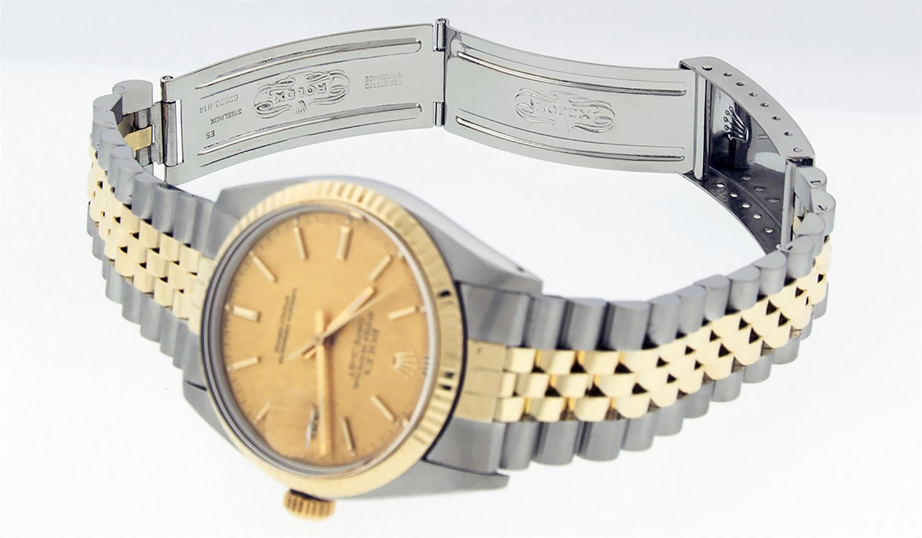 Rolex Mens Quickset 14K Yellow Gold And Stainless Steel Champagne Index Datejust