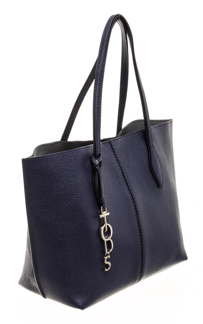 Tod's Blue Leather Joy Medium Tote Bag