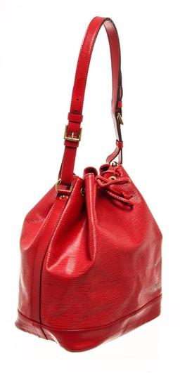 Louis Vuitton Red Epi Leather Noe Shoulder Bag