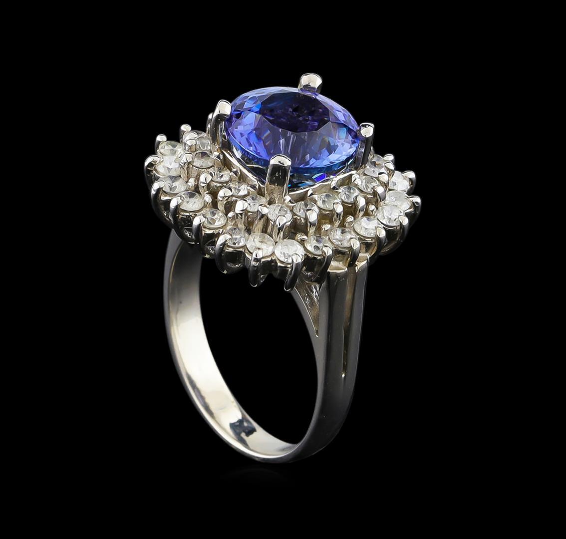 14KT White Gold 3.11 ctw Tanzanite and Diamond Ring