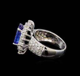 14KT White Gold 3.06 ctw Tanzanite and Diamond Ring