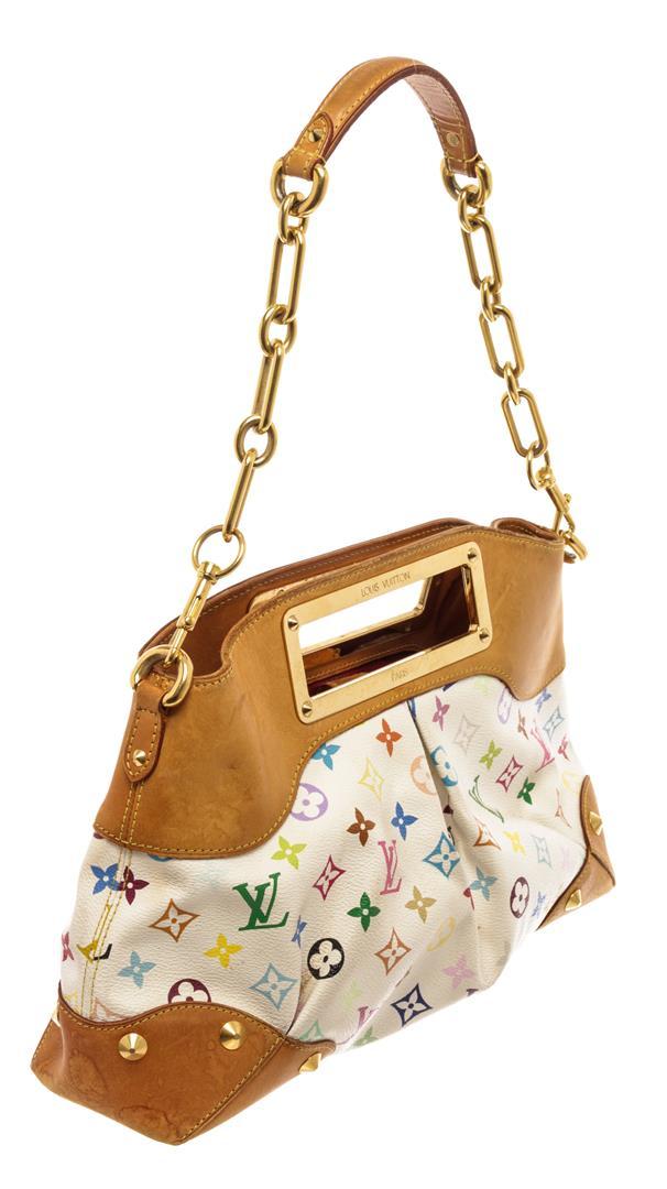 Louis Vuitton White Multicolor Monogram Judy MM Shoulder Bag