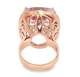 42.60 ctw Kunzite and 0.76 ctw Diamond Ring - 14KT Rose Gold