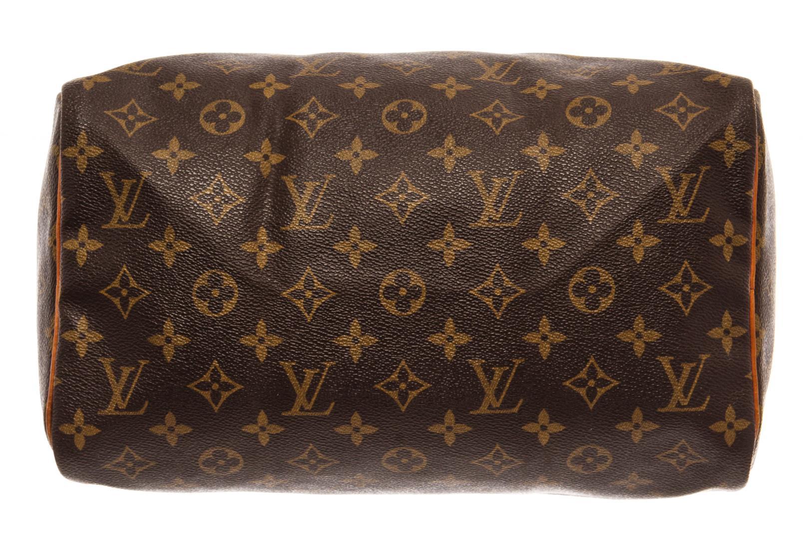 Louis Vuitton Brown Monogram Canvas Leather Speedy 30 Satchel Bag