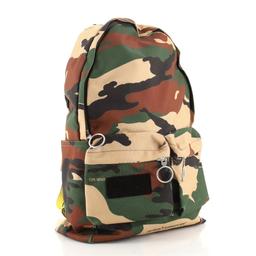 Off White Double Front Pocket Backpack Printed Canvas